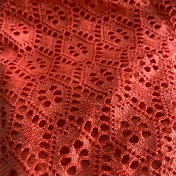 Rewind Eyelet Coral-Orange Shorts - Picture 4 of 7